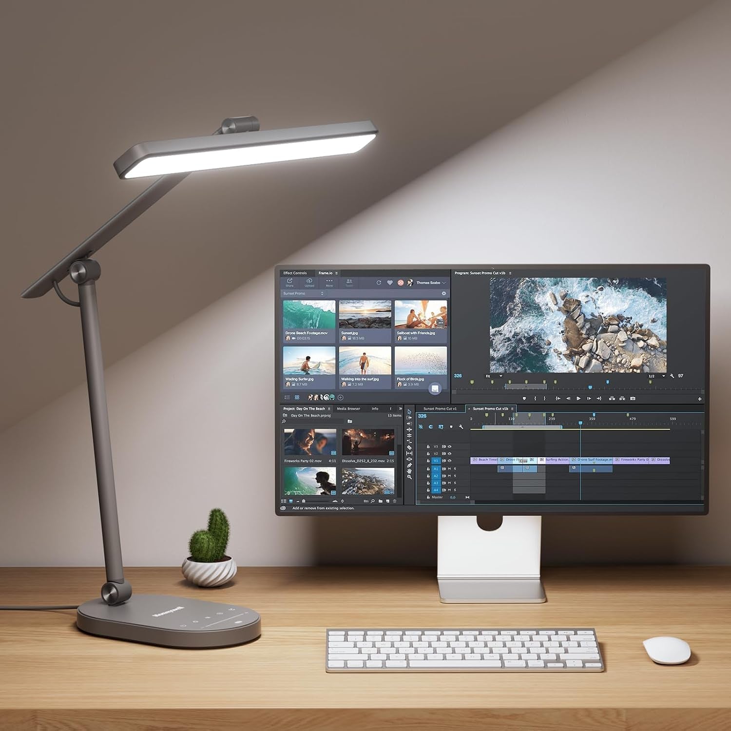 F4 LED Floor Lamp+ H4 Desk Lamp for Home Office