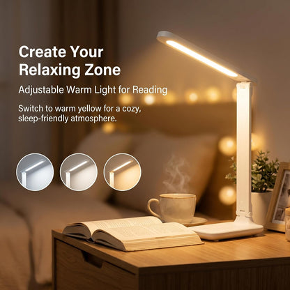 Led Desk Lamp Dimmable Desk Light Reading Lamp 3 Lighting Modes, Eye Protection Accessories, Study Desk Lamp Equipped USB Charger Suitable for Home Office Is for Gift Giving