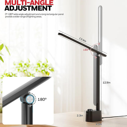 LED Desk Lamp, Sunturalux™ Black Desk Lamps for Home Office USB