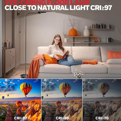 F4 LED Floor Lamp+ H4 Desk Lamp for Home Office