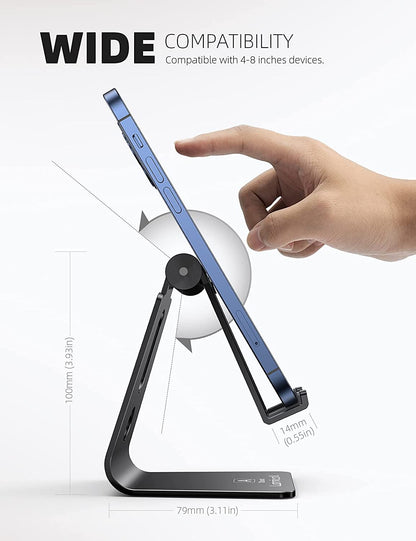 Aluminum Cell Phone Stand, Adjustable Desk Phone Holder for Iphone