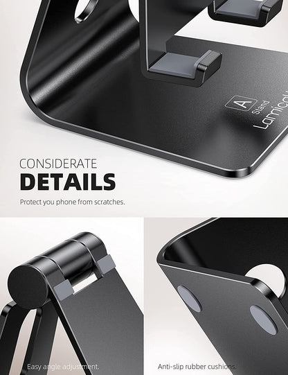 Aluminum Cell Phone Stand, Adjustable Desk Phone Holder for Iphone