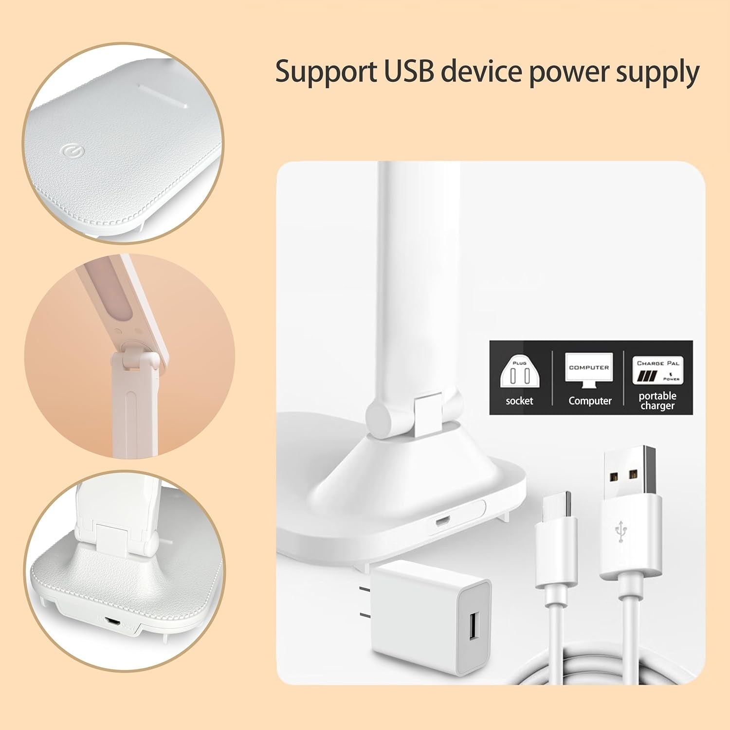 Led Desk Lamp Dimmable Desk Light Reading Lamp 3 Lighting Modes, Eye Protection Accessories, Study Desk Lamp Equipped USB Charger Suitable for Home Office Is for Gift Giving