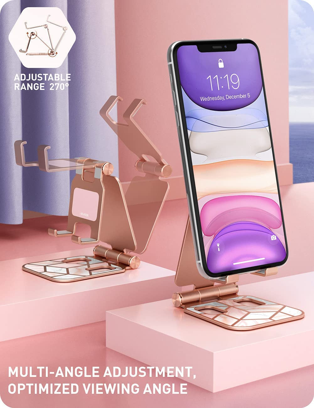 Cell Phone Stand for Desk, Phone Holder Fits All Phones, Marble