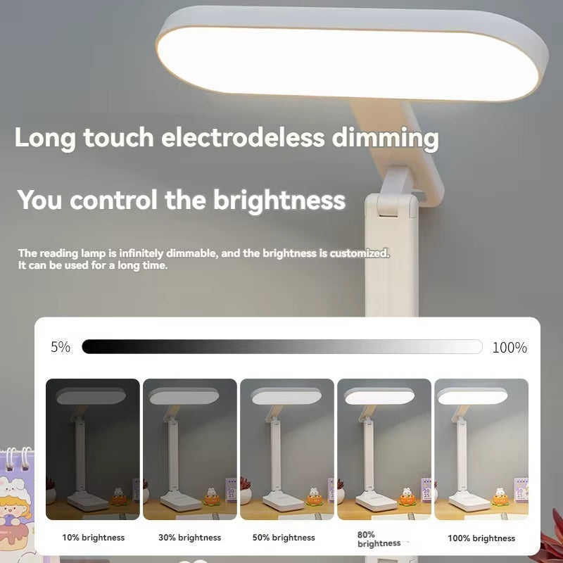 A Multifunctional LED Desk Lamp for Study Dormitory, Rechargeable Reading Desk Lamp, LED Desk Lamp, Folding Desk Lamp for Bedroo