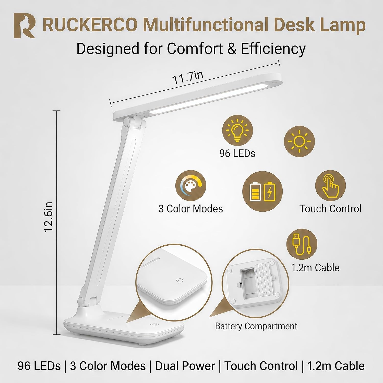 Led Desk Lamp Dimmable Desk Light Reading Lamp 3 Lighting Modes, Eye Protection Accessories, Study Desk Lamp Equipped USB Charger Suitable for Home Office Is for Gift Giving